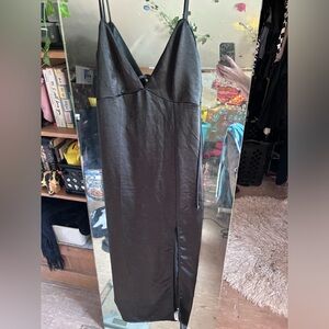 Formal black satin color, floor length dress perfect for prom, ball, homecoming